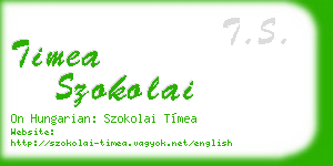 timea szokolai business card